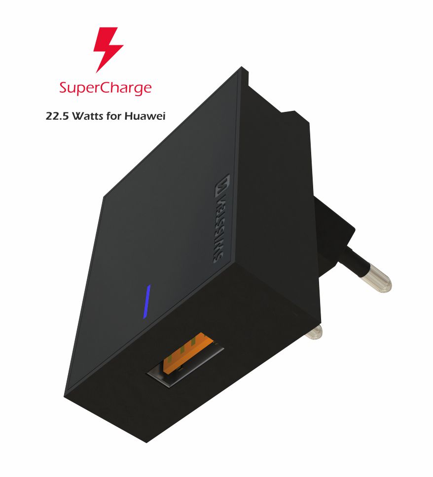 Sieťový adaptér Swissten na Huawei SUPER CHARGE 22,5W - čierny