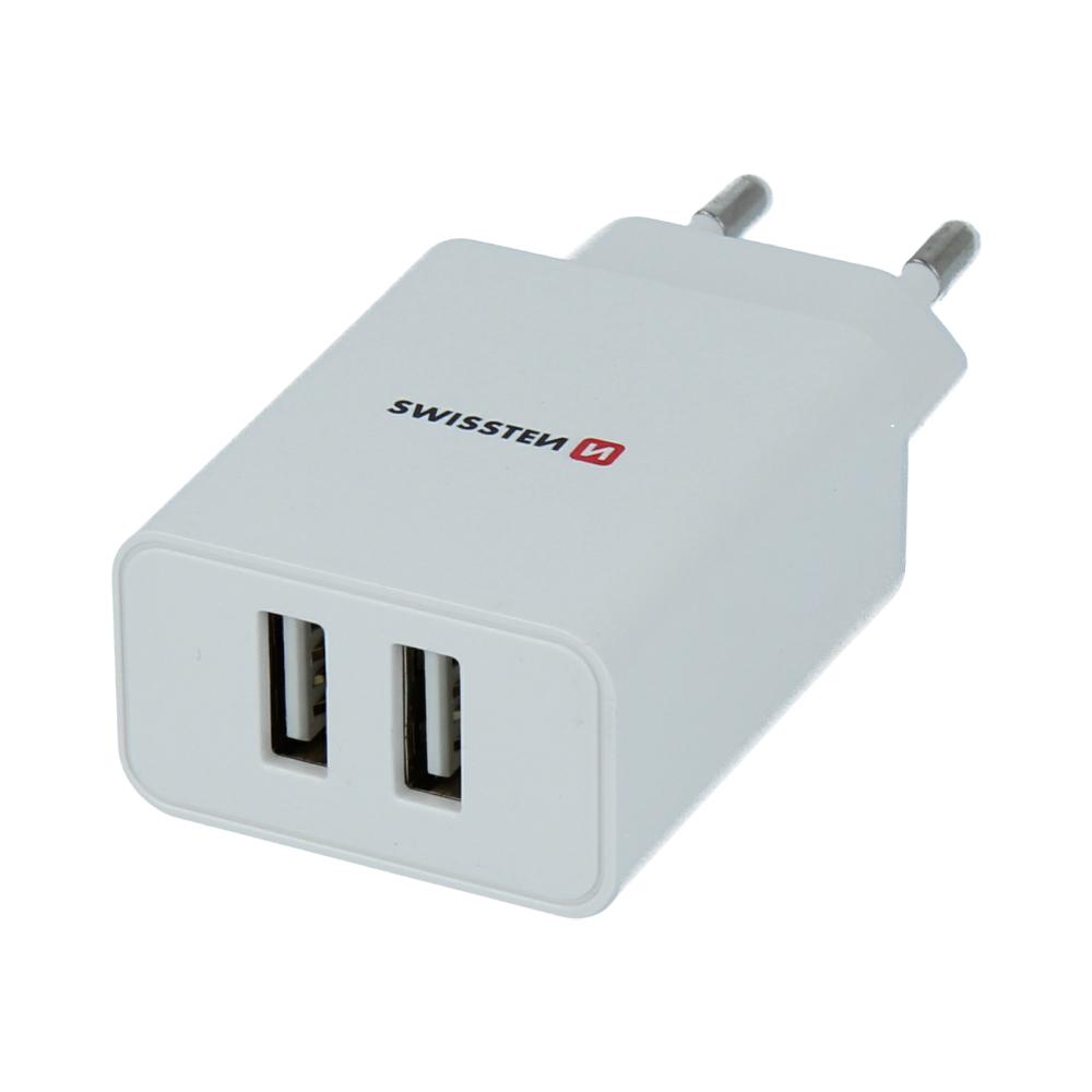 Sieťový adaptér Swissten SMART IC 2x USB 2,1A POWER + DATOVÝ KABEL USB / TYPE C