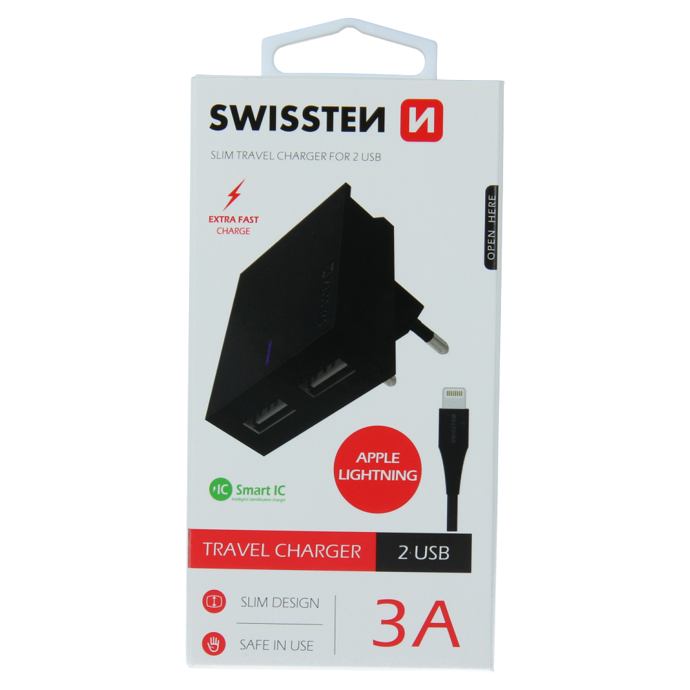 Sieťový adaptér Swissten SMART IC 2x USB 3A POWER