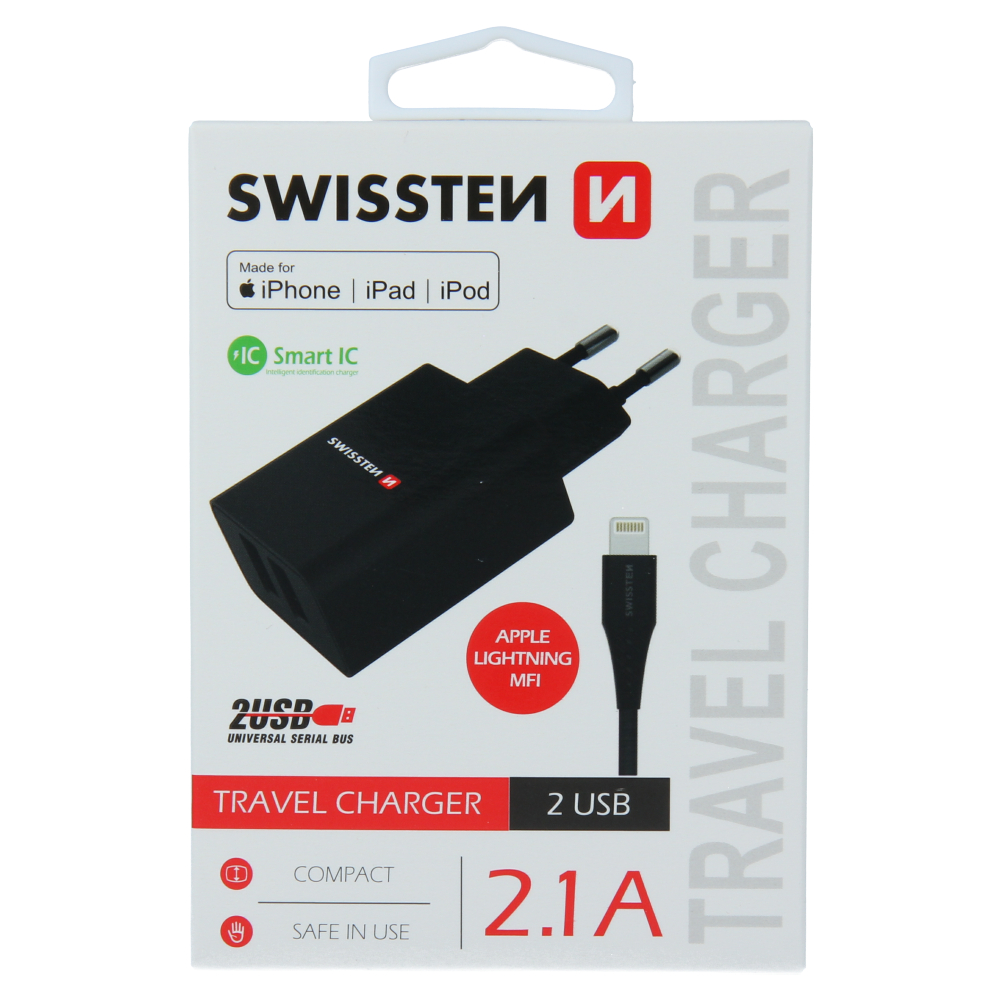 Sieťový adaptér Swissten SMART IC 2x USB 2,1A POWER