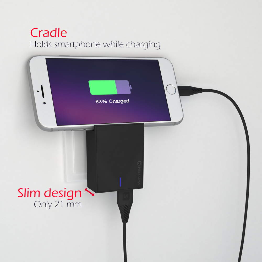 Nabíjačka SWISSTEN pre iPhone s MFI Lightning káblom.