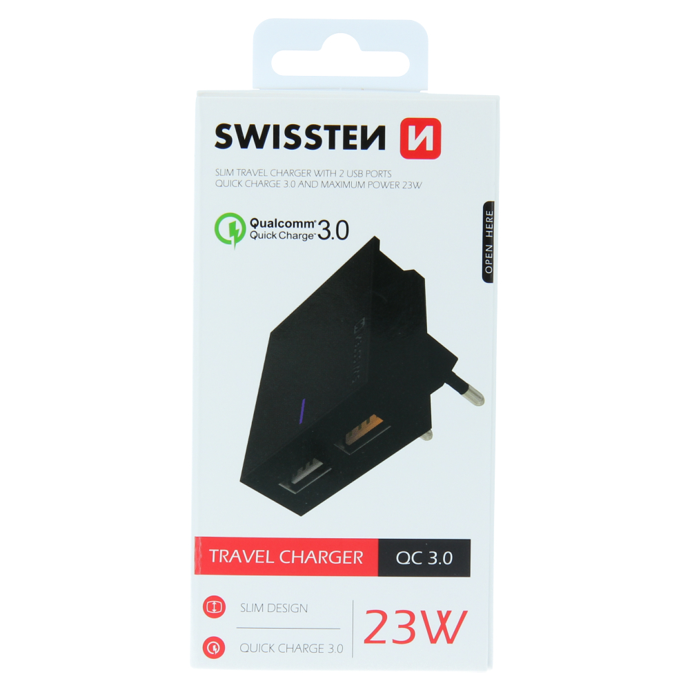 Sieťový adaptér Swissten SLIM QC3.0 23W - obal