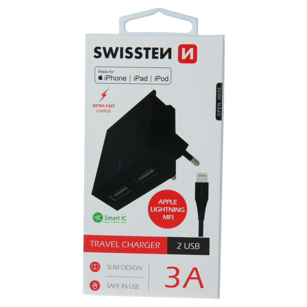 Sieťový adaptér Swissten SMART IC 2x USB 3A POWER