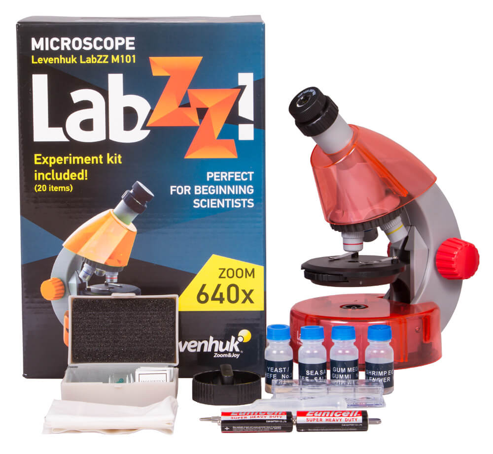 Obsah balenia - Mikroskop Levenhuk LabZZ M101 Orange \ Pomaranč