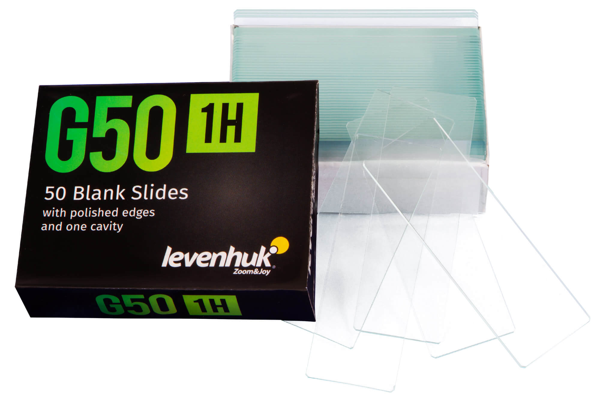 Čisté jednodutinové sklíčka Levenhuk G50 1H, 50 ks