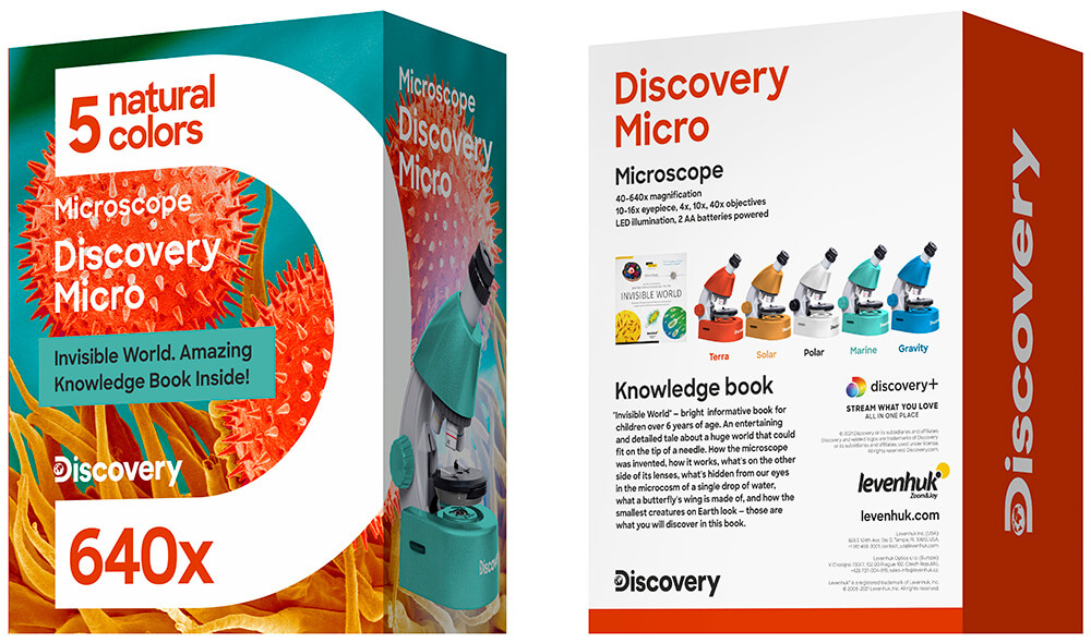 Mikroskop so vzdelávacou publikáciou Discovery Micro Polar