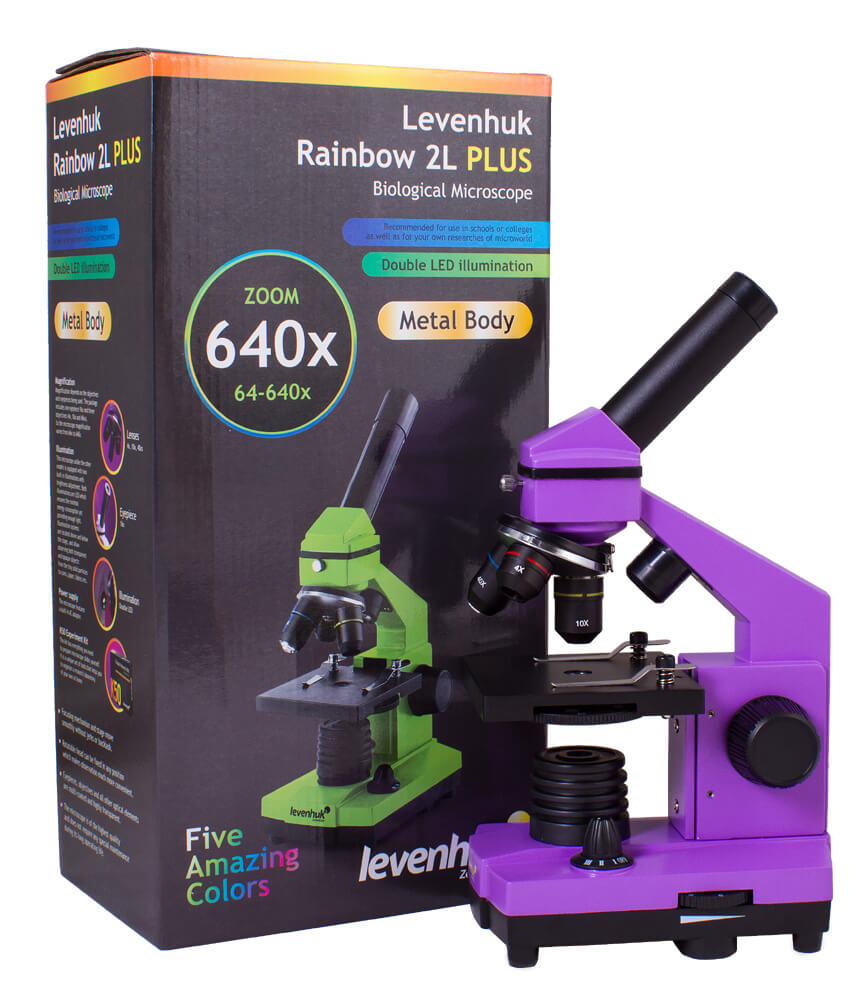 Mikroskop Levenhuk Rainbow 2L PLUS Fialový