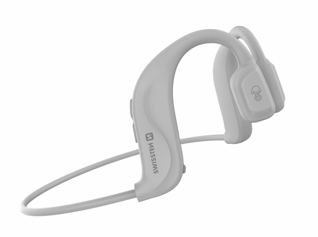Bluetooth slúchadlá Swissten BONE CONDUCTION za uši - biele